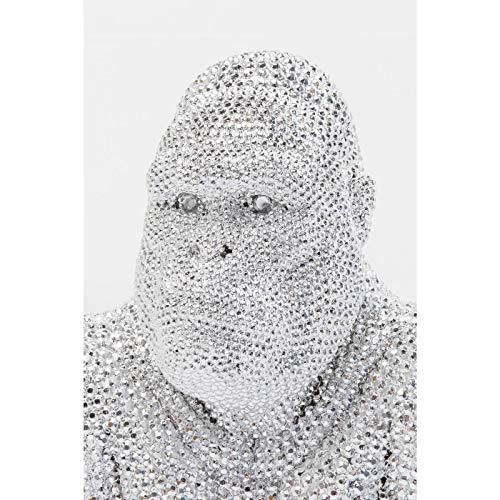 kare-design-dekofigur-shiny-gorilla-silber-80x50x47-cm-xxl-tierfigur image 8