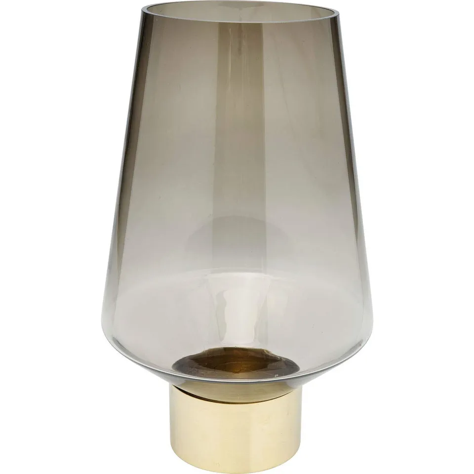 kare-design-vase-noble-braun-mundgeblasene-glasvase-40-cm-mit-messingsockel image 1