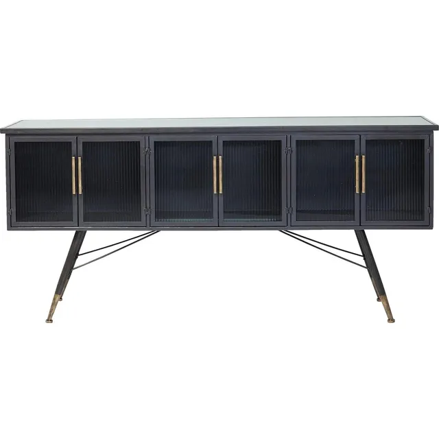 kare-design-la-gomera-sideboard-6-t-ren-180cm-tv-board-kommode-aus-stahl-und-gla image 1