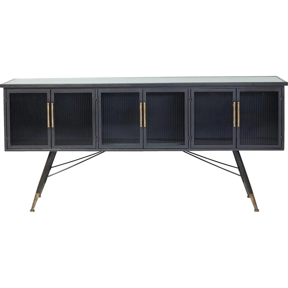 kare-design-la-gomera-sideboard-6-t-ren-180cm-tv-board-kommode-aus-stahl-und-gla image 1