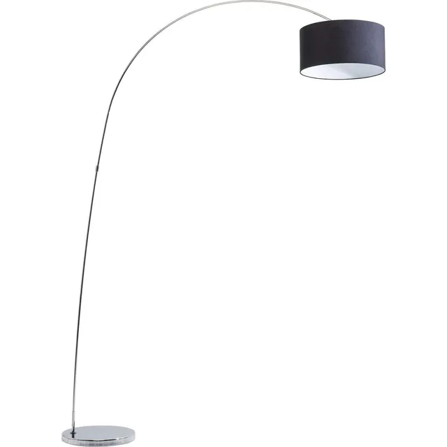 kare-design-standleuchte-gooseneck-bogenleuchte-schwarz-silber-213x160x40-cm image 1