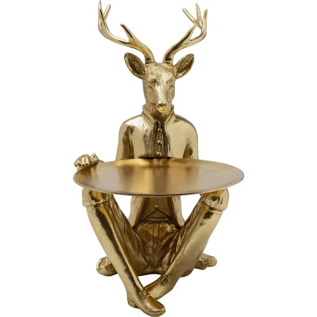 kare-design-sitting-waiter-deer-deko-figur-gold-hirsch-mit-tablett-d-20-cm-33x27 image 1
