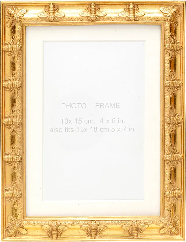 kare-design-bilderrahmen-bienen-gold-fotorahmen-13x18-cm-rechteckig image 1