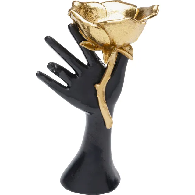 kare-design-objekt-hand-rose-22-cm-schmuckhalter-deko-kunststoff-gold-schwarz image 1