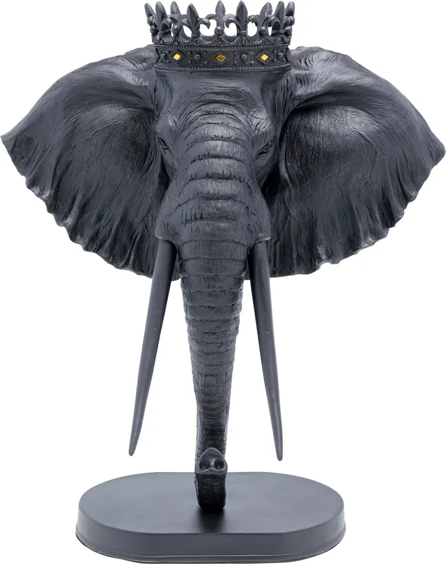 kare-design-deko-objekt-elephant-royal-schwarz-57cm-elefant-figur-f-r-wohnzimmer image 1