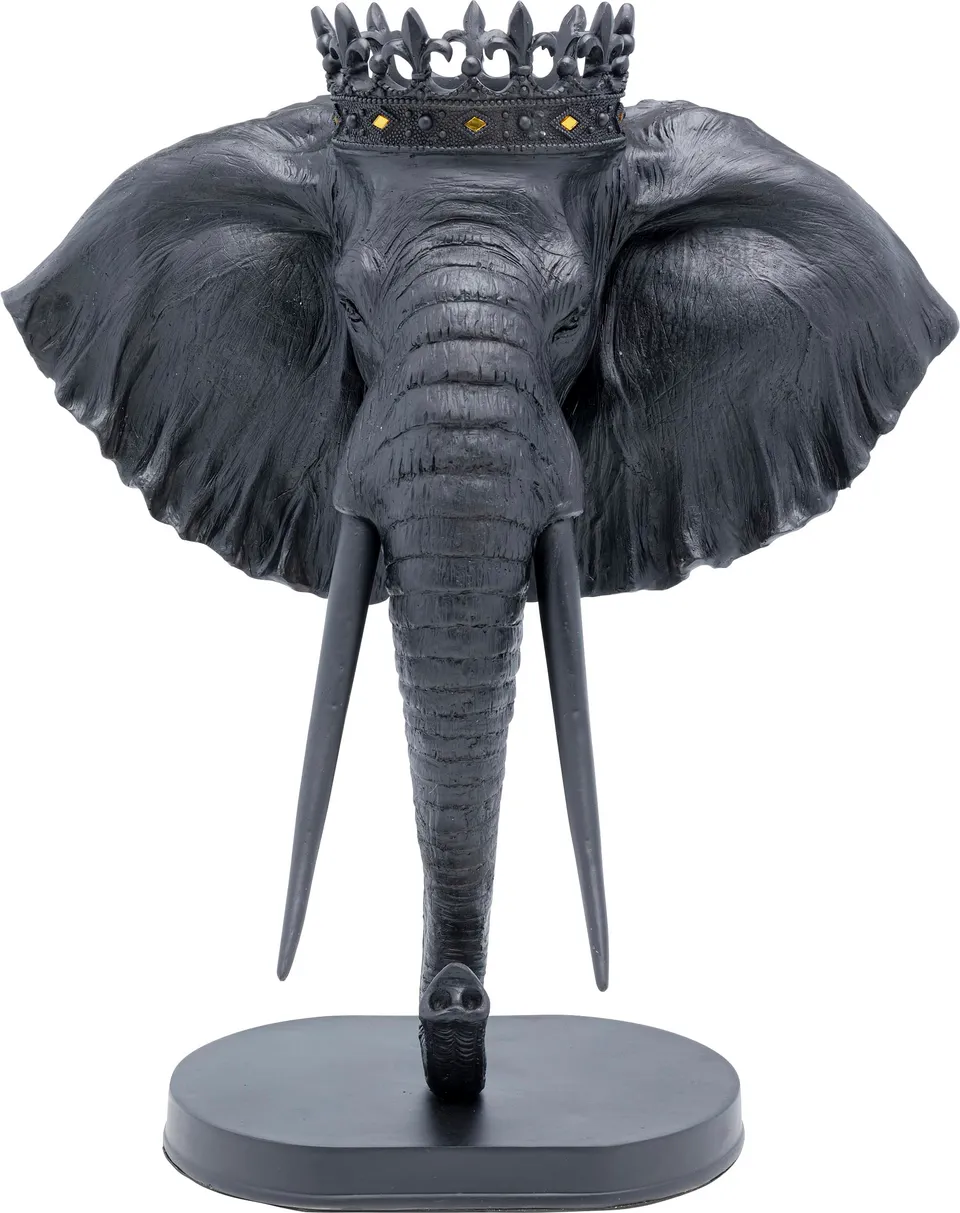 kare-design-deko-objekt-elephant-royal-schwarz-57cm-elefant-figur-f-r-wohnzimmer image 1