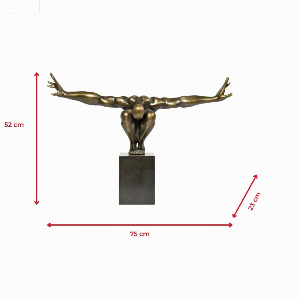 kare-design-deko-objekt-athlet-bronze-skulptur-mit-marmorsockel-52x75x23-cm image 4