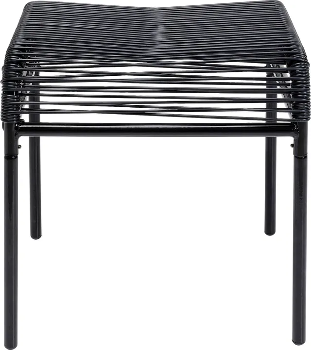 kare-design-hocker-acapulco-mono-schwarz-indoor-outdoor-retro-hocker image 1