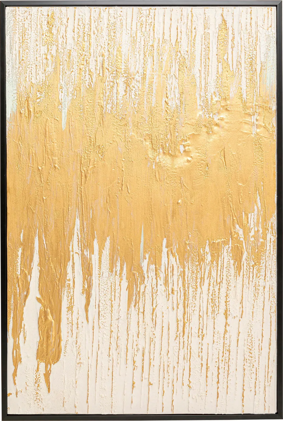 kare-design-abstract-gold-wei-bild-handgemalt-80x120-cm-massivholz-rahmen image 1