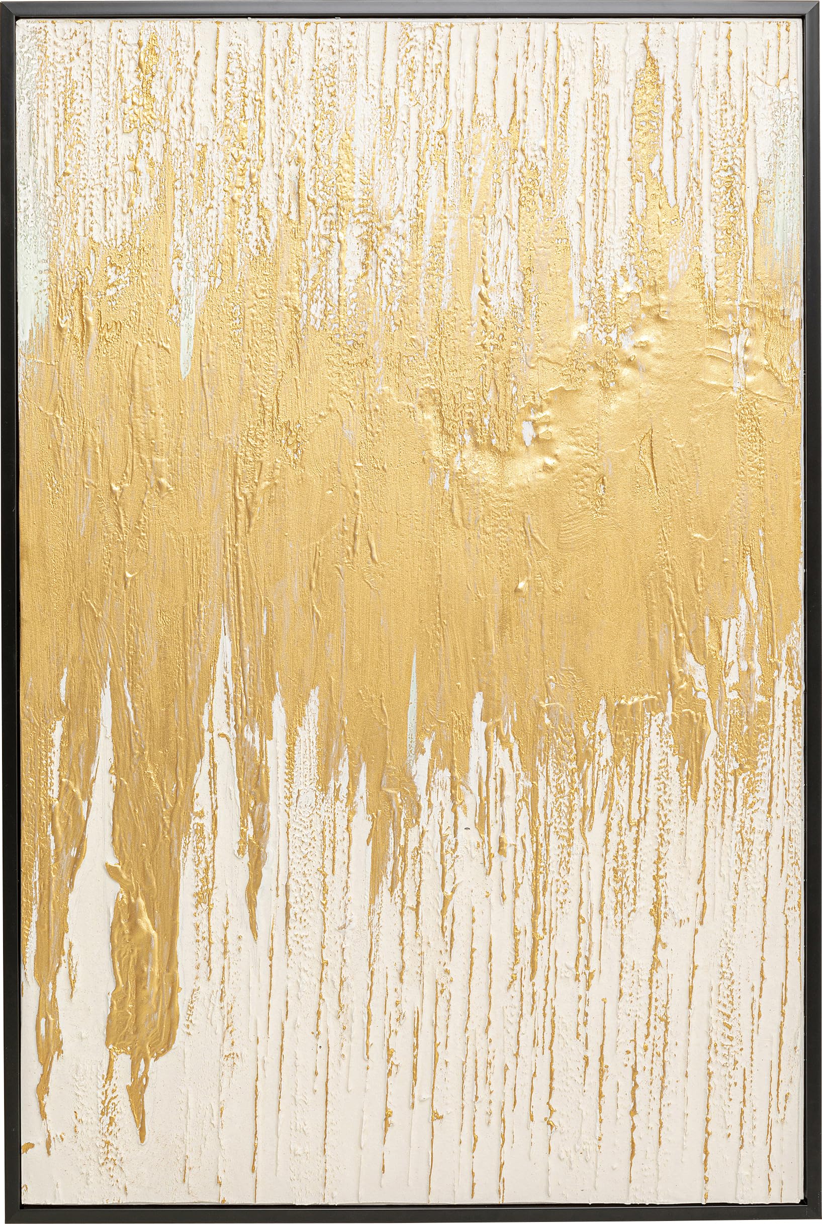 kare-design-abstract-gold-wei-bild-handgemalt-80x120-cm-massivholz-rahmen image 1