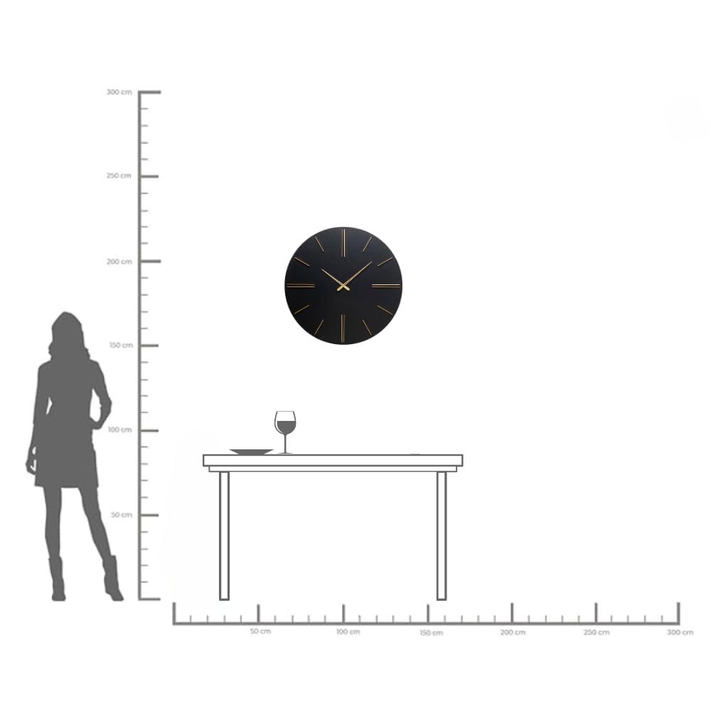 kare-design-wanduhr-luca-schwarz-gold-70-cm-aluminium image 2