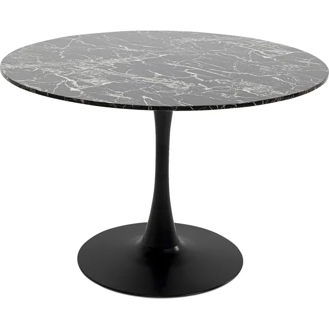 kare-design-schickeria-tisch-rund-schwarz-marmor-optik-d110-cm image 1