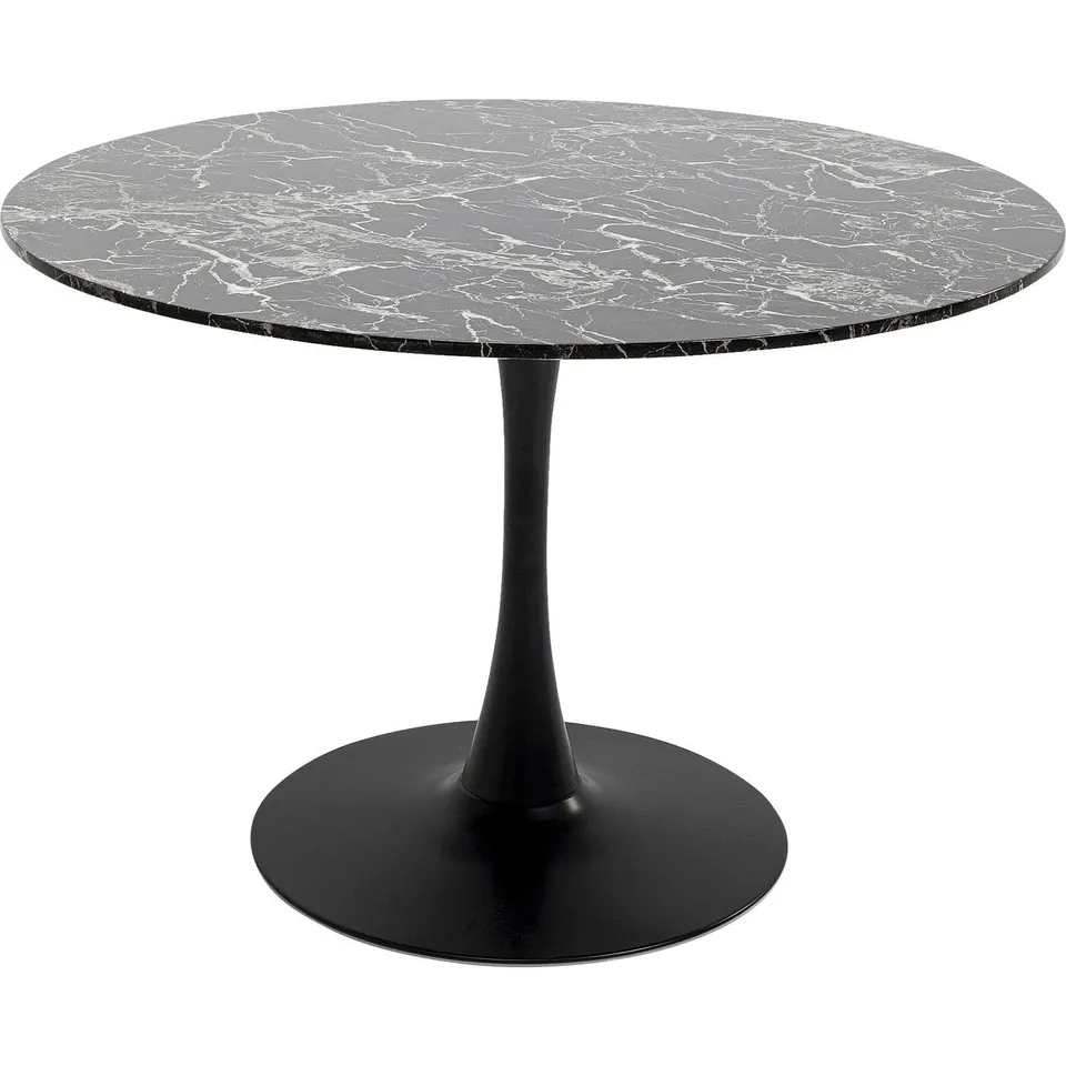 kare-design-schickeria-tisch-rund-schwarz-marmor-optik-d110-cm image 1