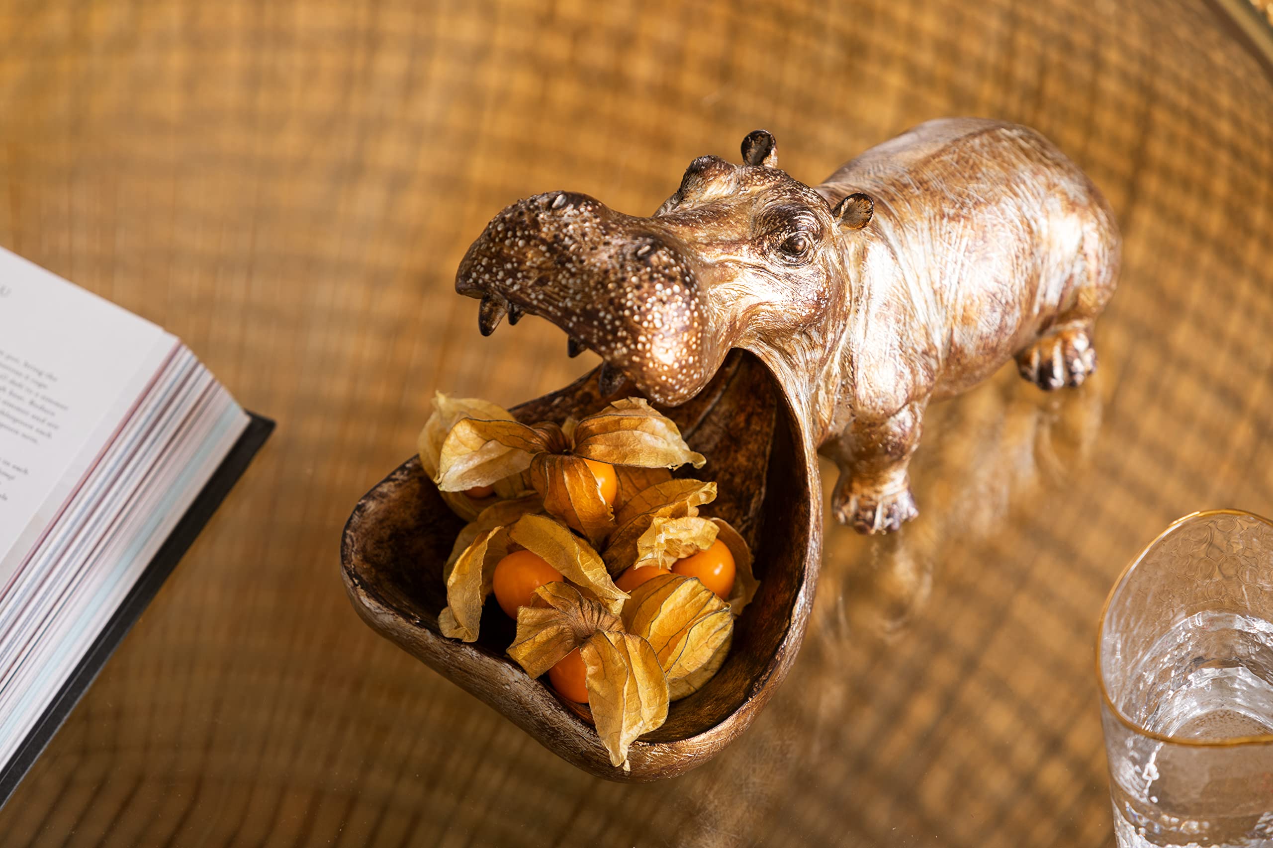 kare-design-hungry-hippo-deko-figur-gold-17x15x27-cm image 2