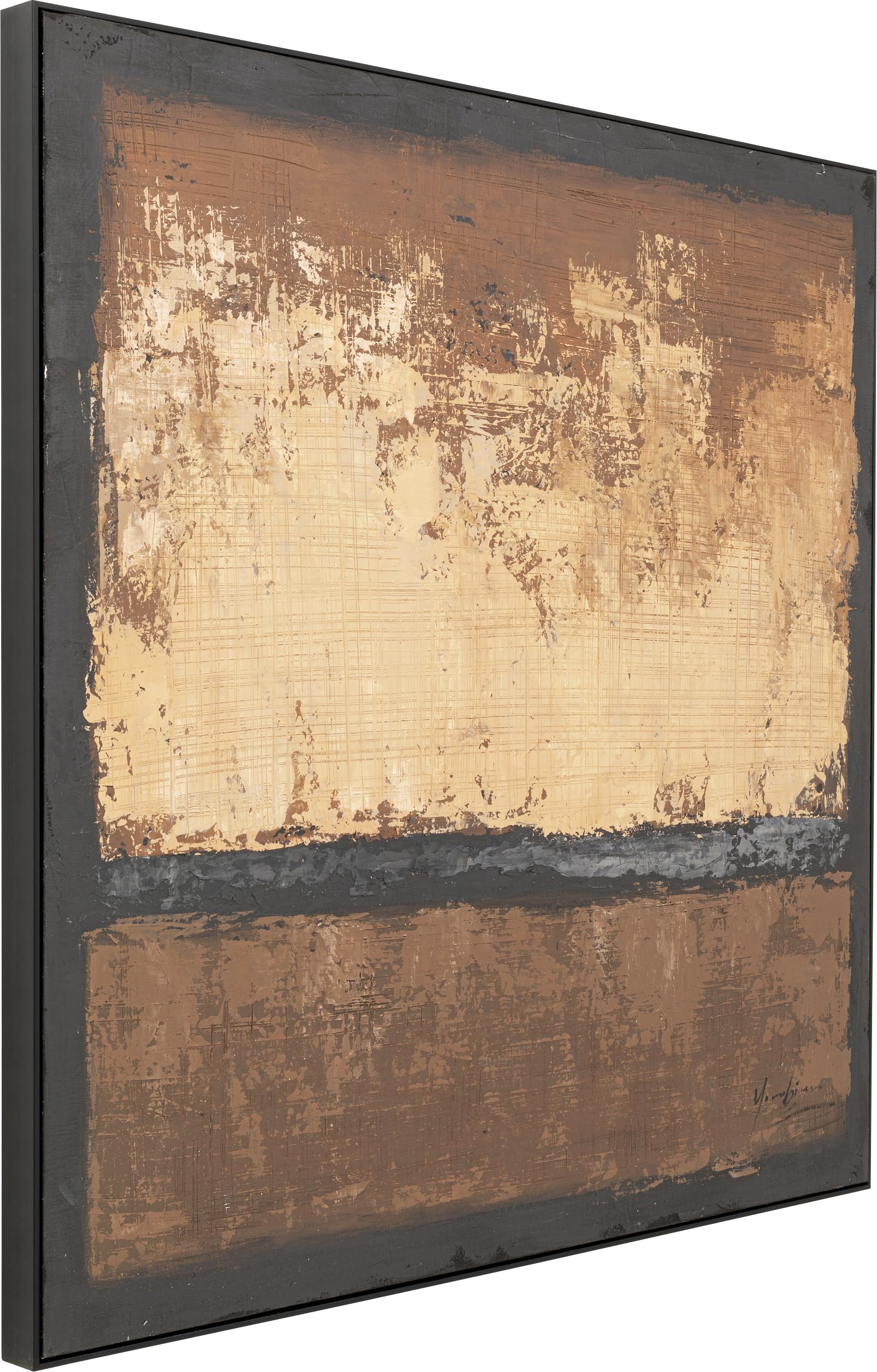 kare-design-silence-leinwandbild-120x120-cm-braun-mit-massivholz-rahmen image 4