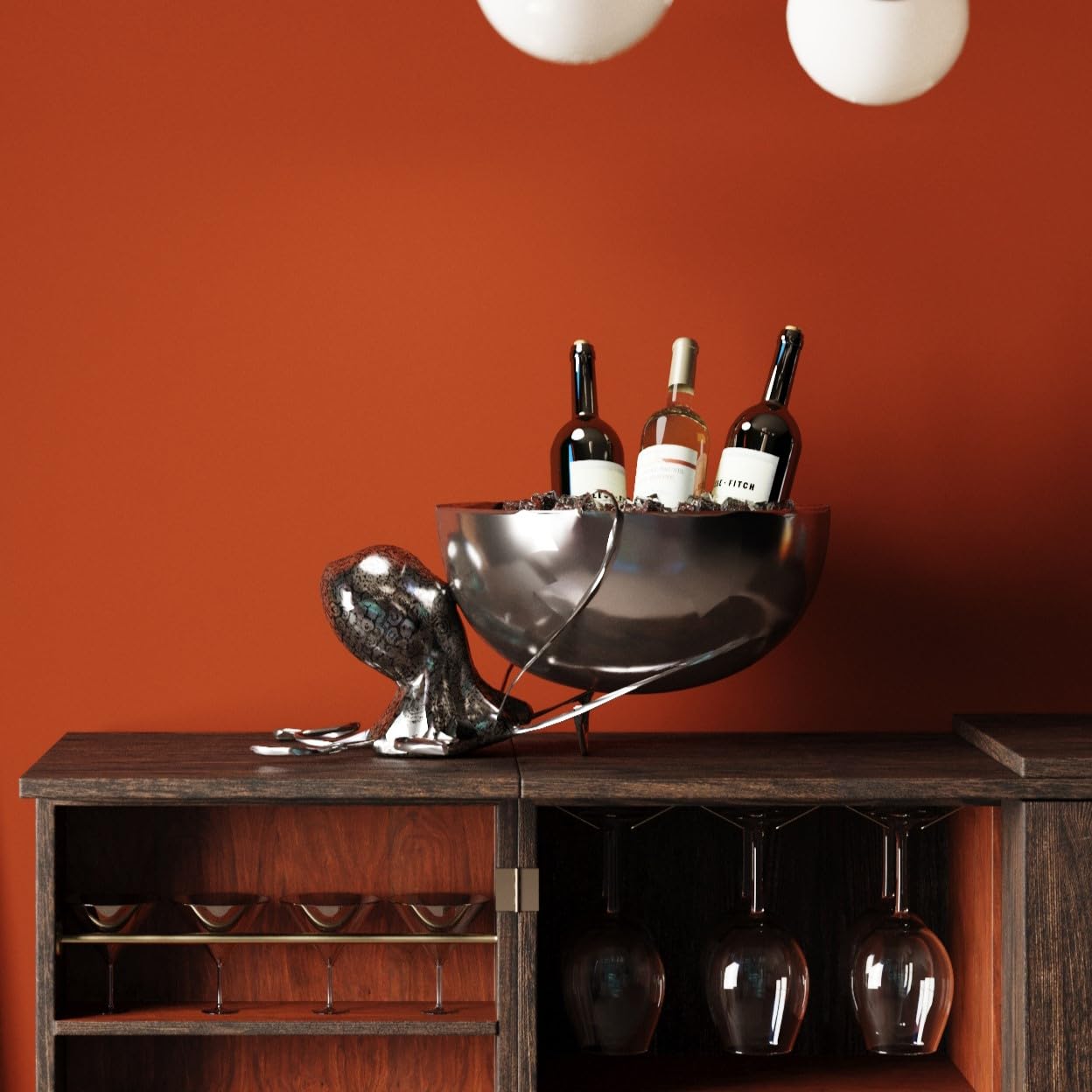 kare-design-octopus-weink-hler-silber-45-cm-flaschenk-hler-aluminium-7200-ml image 2