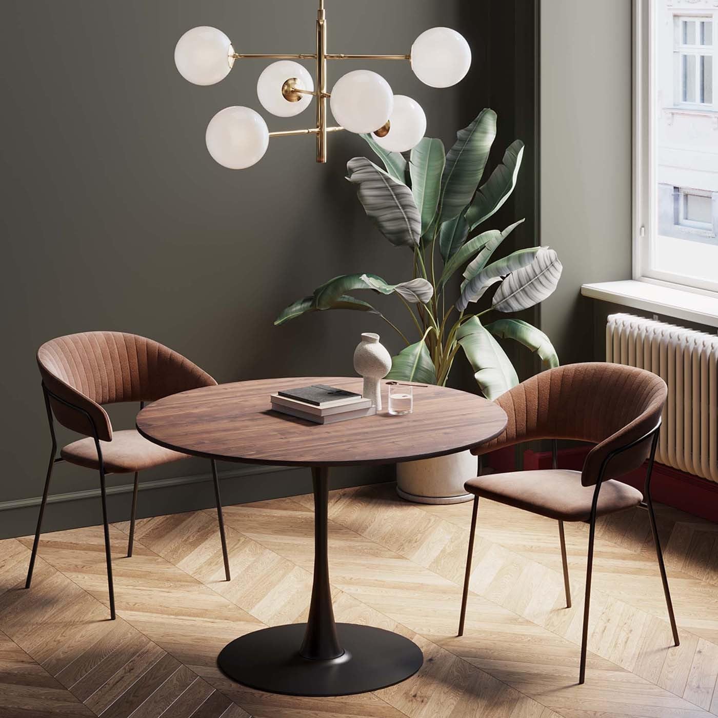 kare-design-schickeria-esstisch-rund-walnuss-schwarz-110-cm image 2