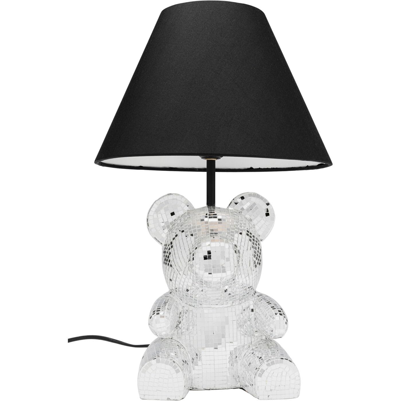 kare-design-bear-disco-tischlampe-40-cm-schwarz-silber image 1