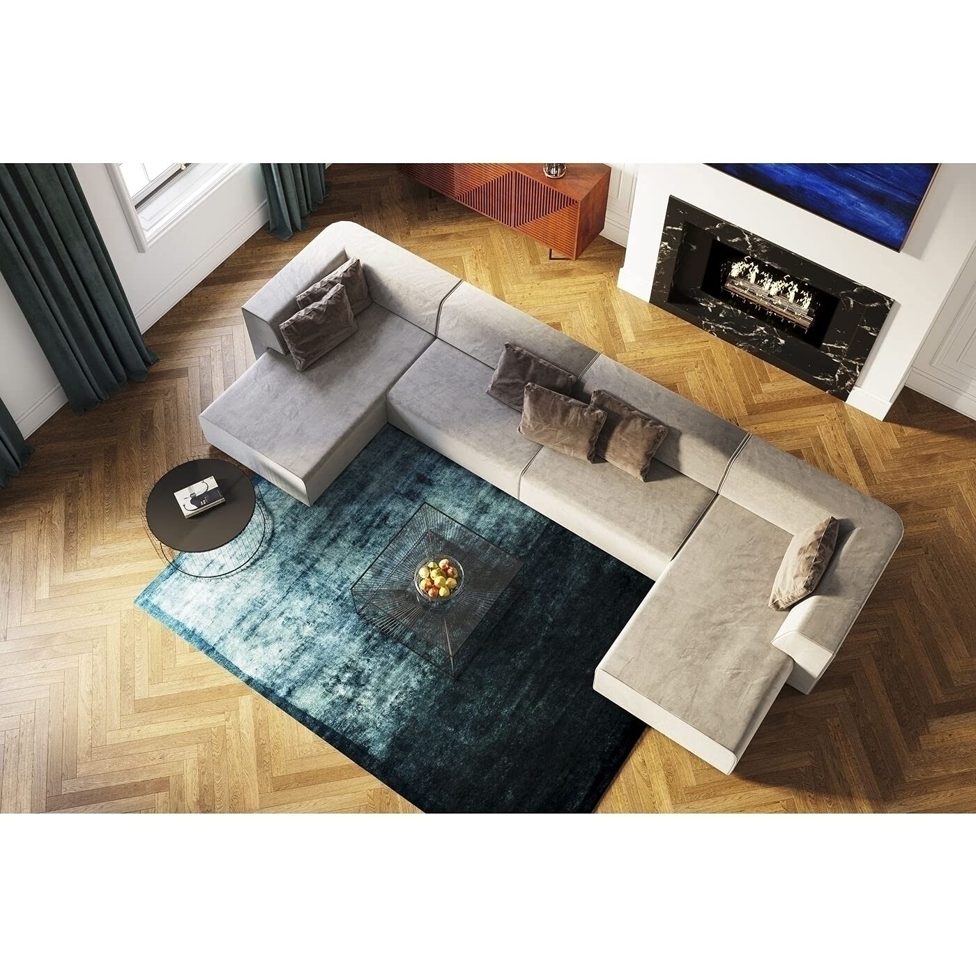 kare-design-couchtisch-dimension-schwarz-81-x-81-cm-esg-glas-und-stahl image 2