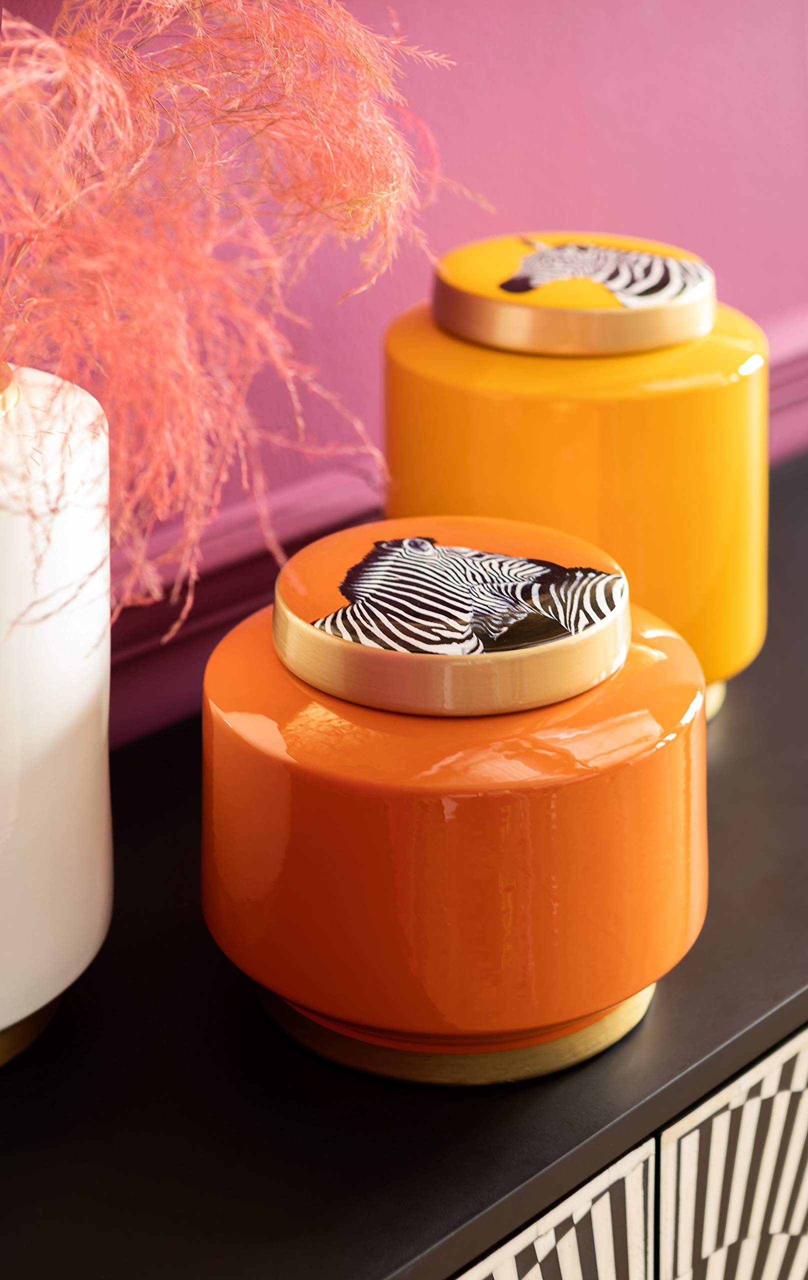 kare-design-deko-gef-zebra-orange-19-cm-aufbewahrungsdose-happy-chic image 2