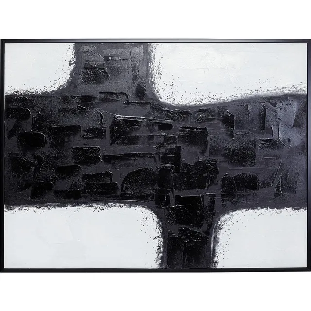 kare-design-crossroads-bild-mit-rahmen-schwarz-wei-120x90-cm image 1