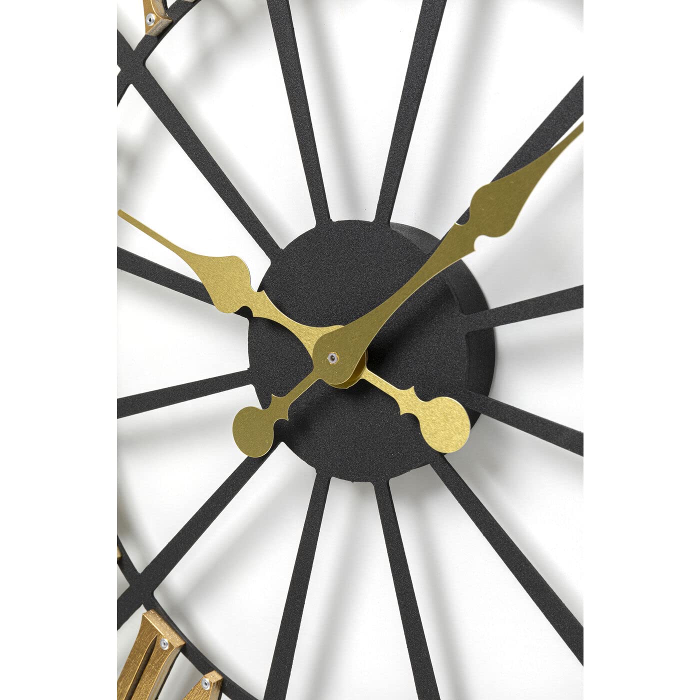 kare-design-wanduhr-station-schwarz-gold-64-cm-metall-quarzuhr image 3