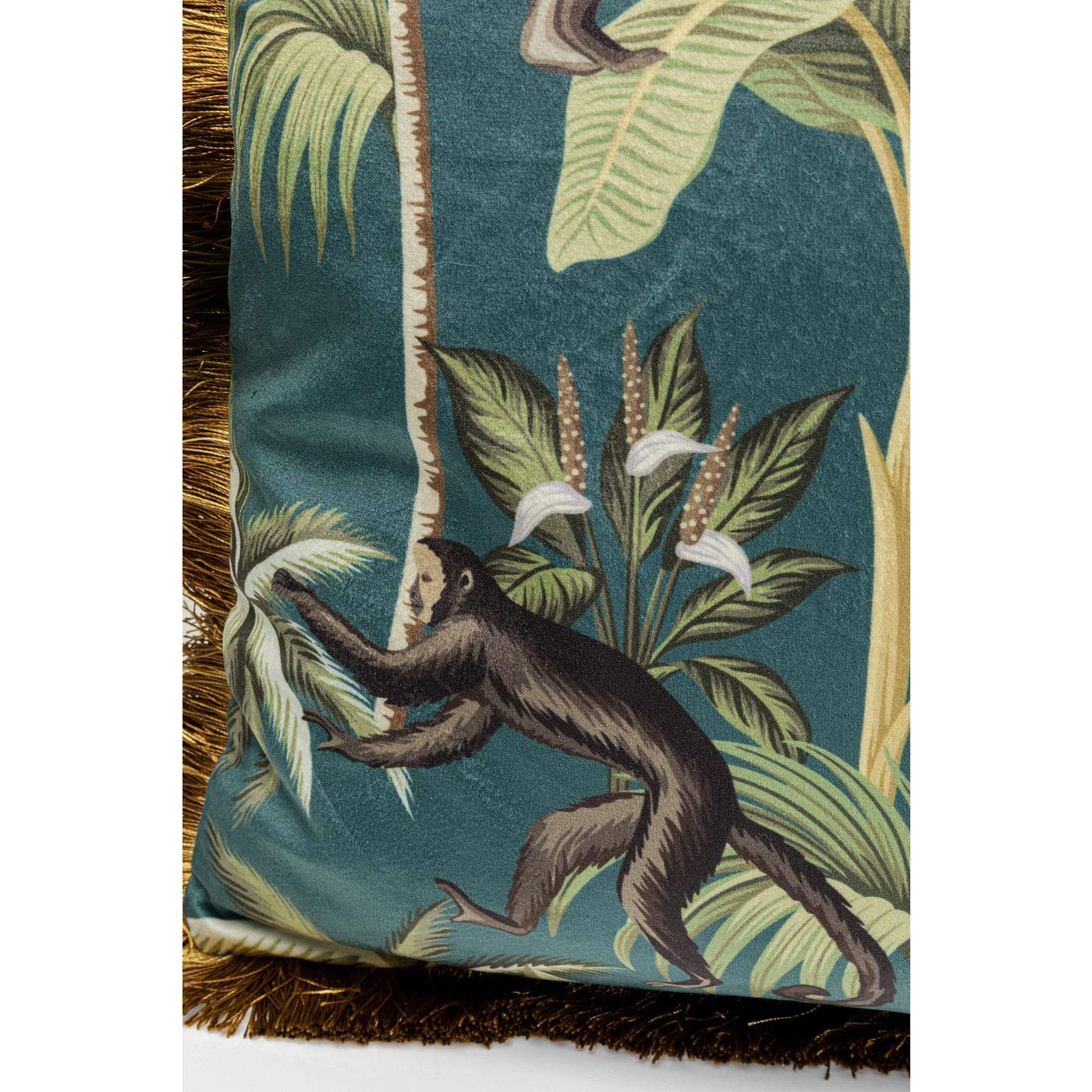 kare-design-jungle-fever-kissen-gold-blau-45x45-cm-dekokissen-mit-fransenkante-u image 3