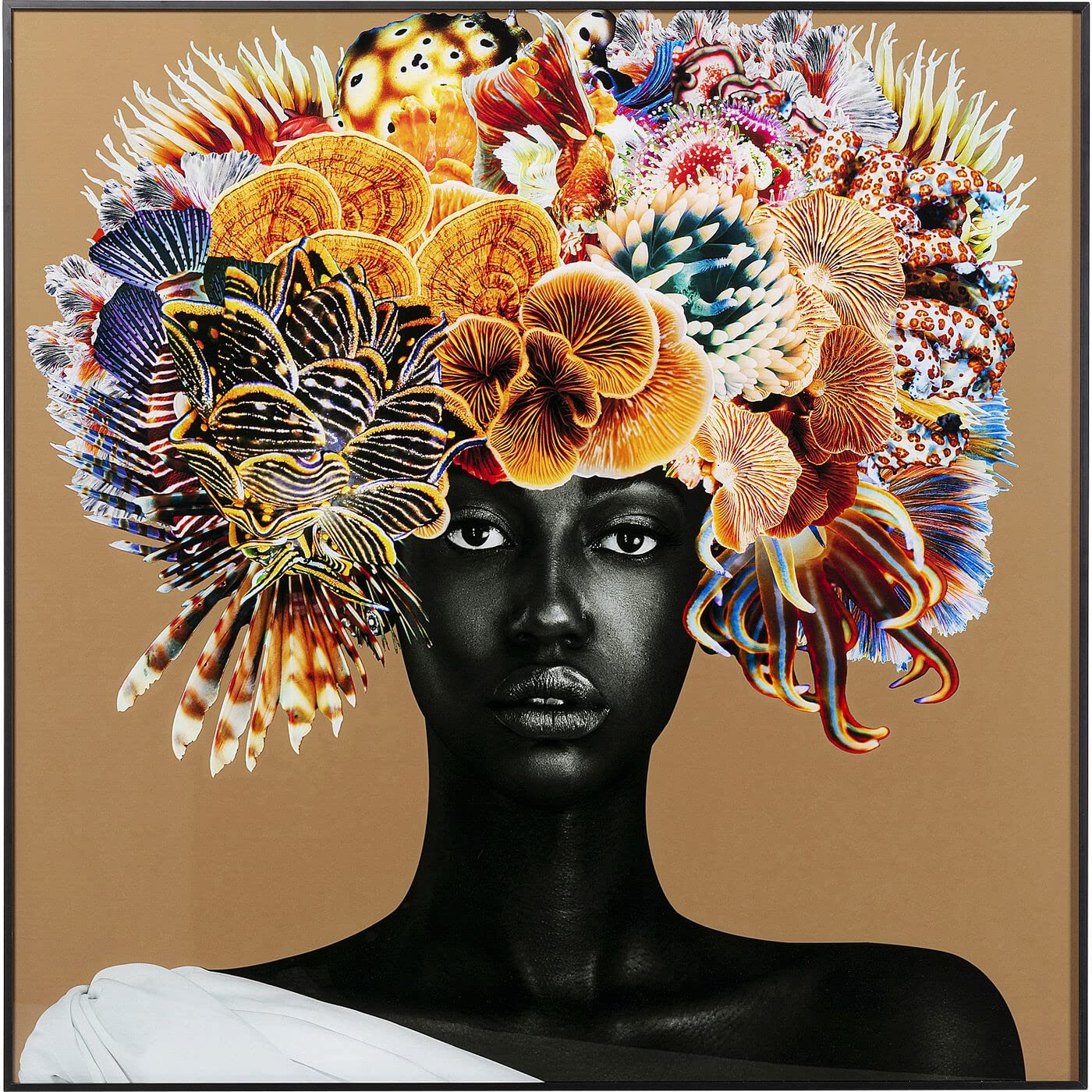 kare-design-bild-flower-hair-mehrfarbig-120x120-cm-alu-rahmen image 1