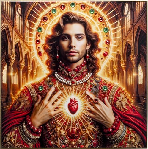 kare-design-saint-halo-man-wandbild-mehrfarbig-100x100-cm-glasbild-jesus-motiv-m image 7