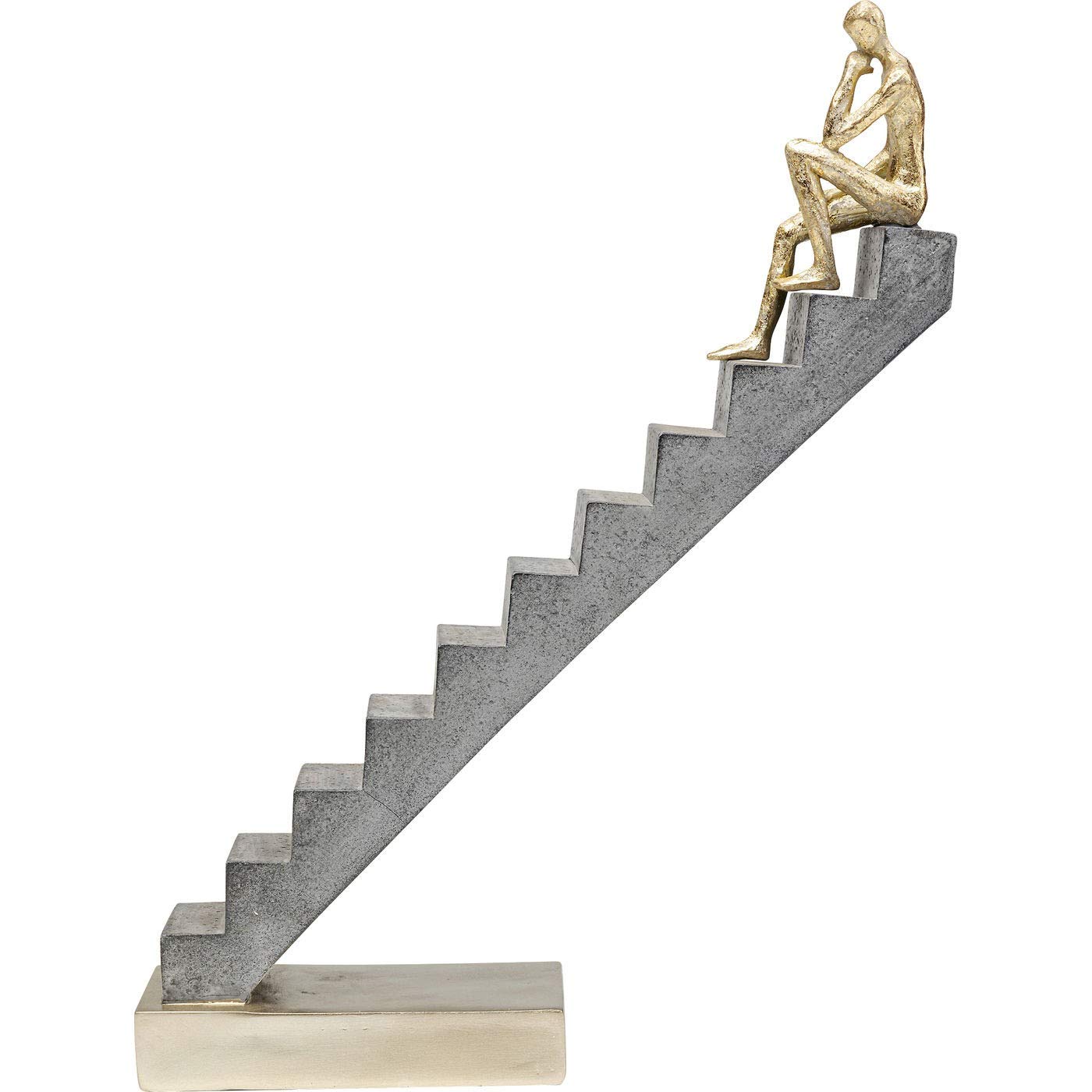 kare-design-deko-objekt-stairway-grau-gold-37-cm-skulptur image 3
