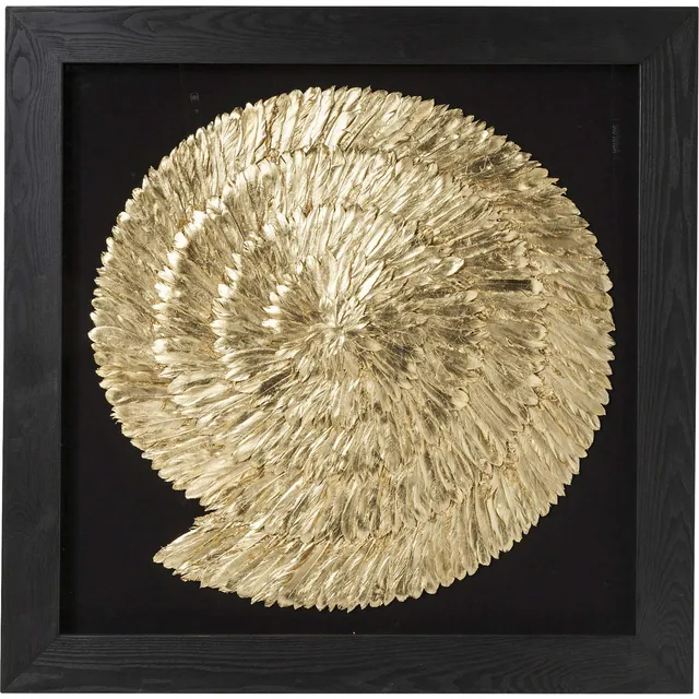 kare-design-deko-rahmen-golden-snail-gold-3d-bild-120x120x5-cm image 1
