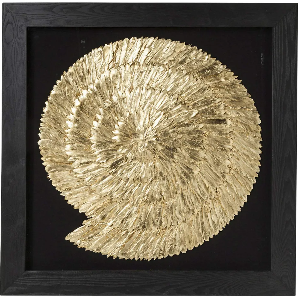 kare-design-deko-rahmen-golden-snail-gold-3d-bild-120x120x5-cm image 1