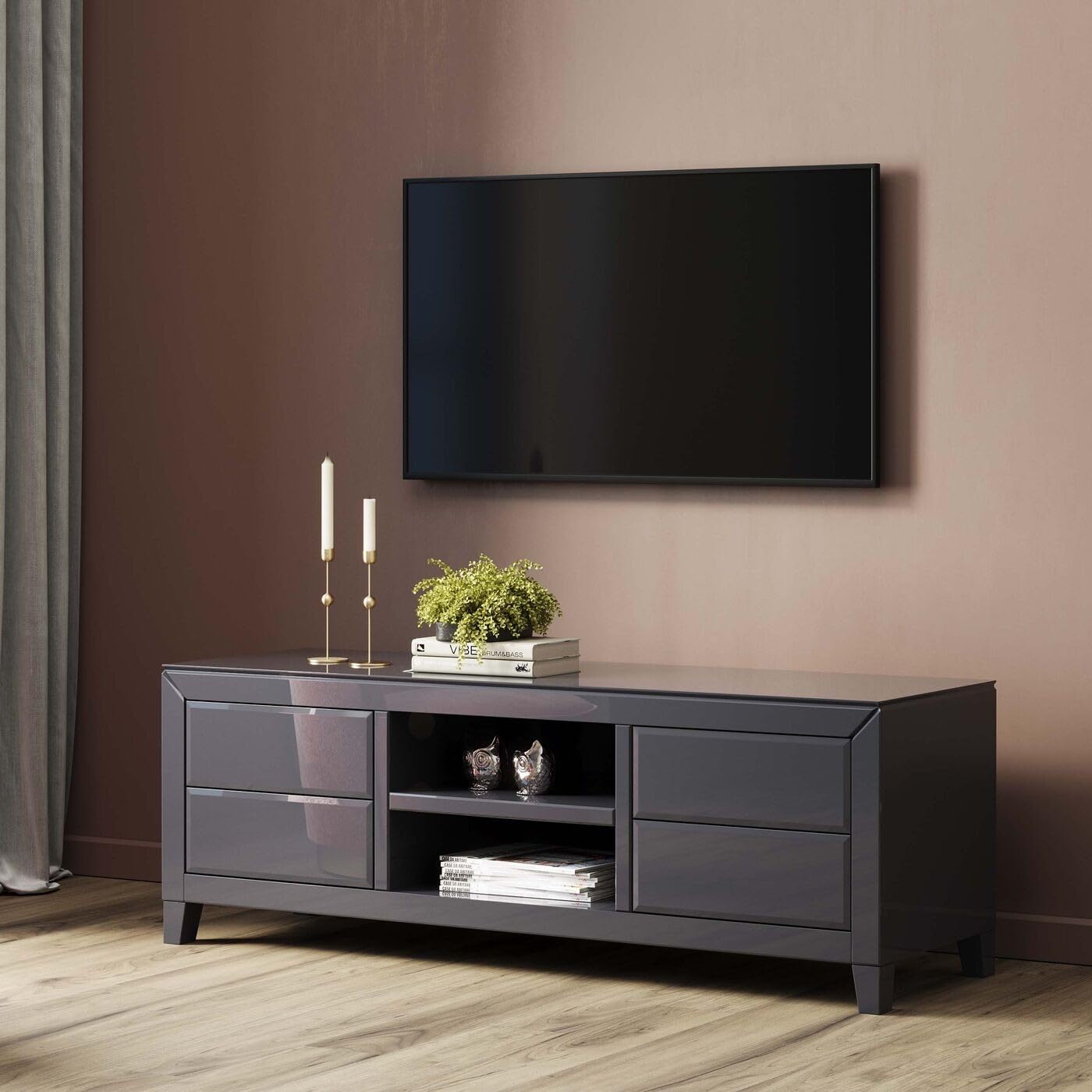 kare-design-luxury-push-lowboard-grau-140x50-cm-4-schubladen-verspiegelt image 2