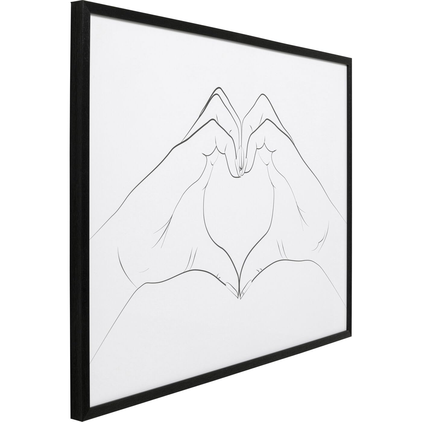 kare-design-heart-hands-wandbild-103x73-cm-schwarz-wei-gerahmt image 3