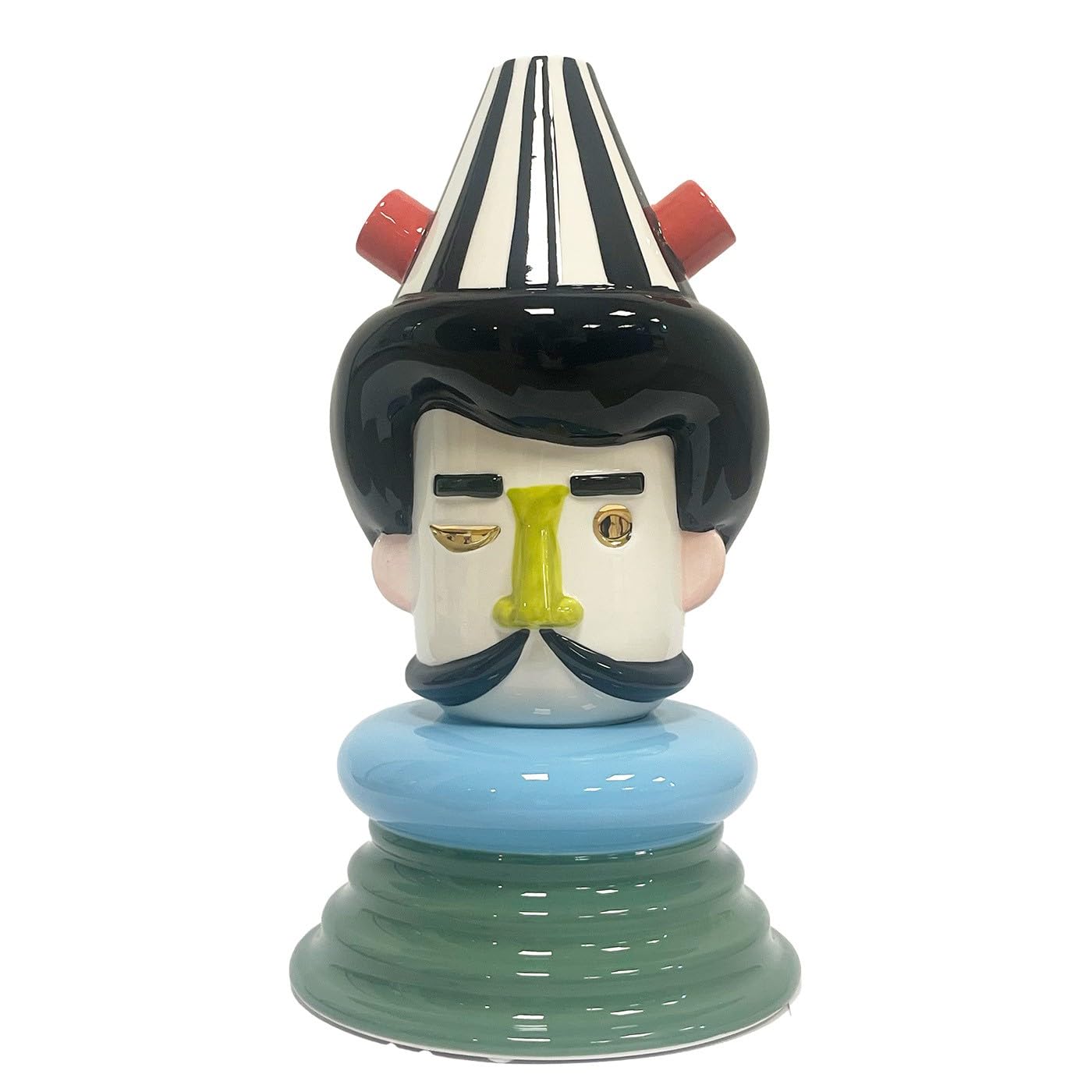 kare-design-deko-vase-puppet-boy-36-cm-keramik-b-ste-bunt-mit-gold image 1