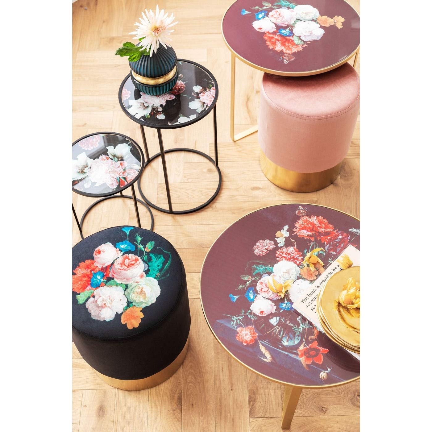 kare-design-cherry-brass-polsterhocker-samt-rose-rosegold-42x35x35-cm image 4