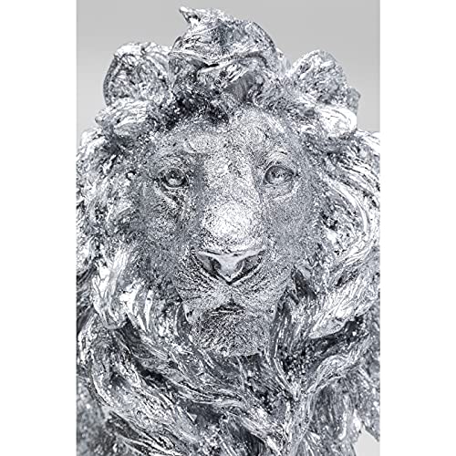kare-design-deko-figur-sitting-lion-silber-42-cm-tierfigur image 7