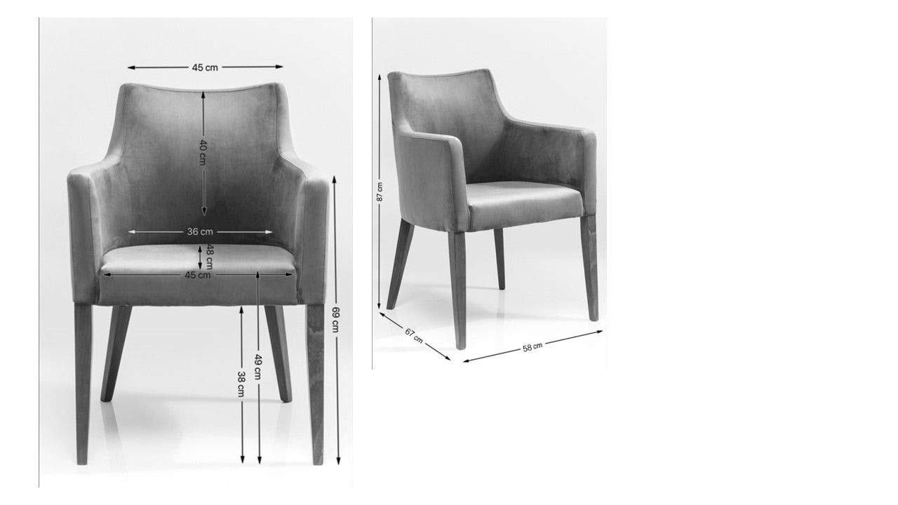 kare-design-mode-armlehnstuhl-grau-samtoptik-87x58x67cm image 3