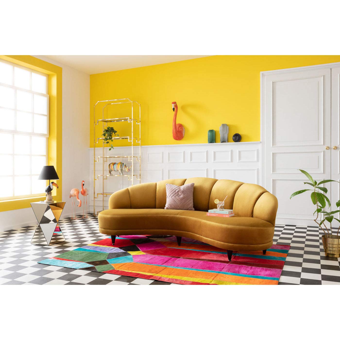kare-design-dschinn-3-sitzer-sofa-gelb-samt-gebogen-233x122-cm image 2