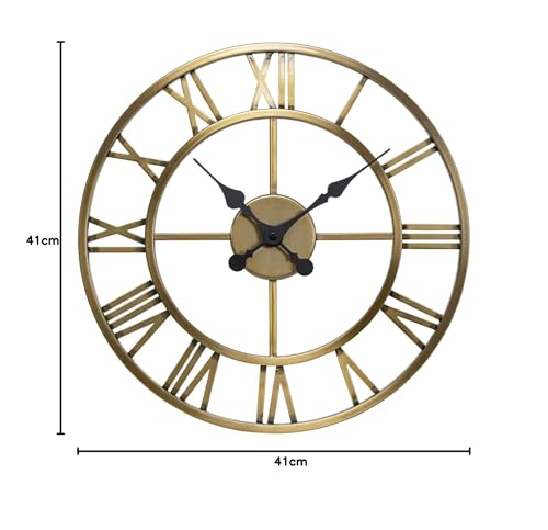 kare-design-wanduhr-roman-brass-41cm-schwarz-gold-mit-r-mischen-ziffern image 8