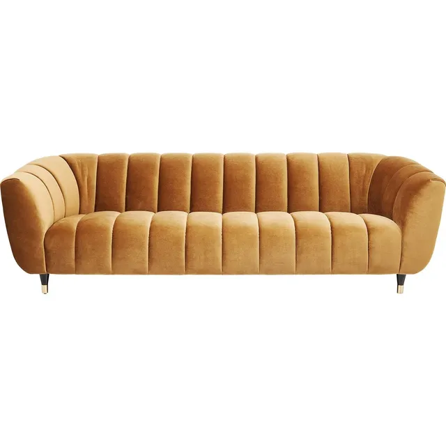 kare-design-spectra-3-sitzer-sofa-messinggelb-samt-245x96-cm image 1
