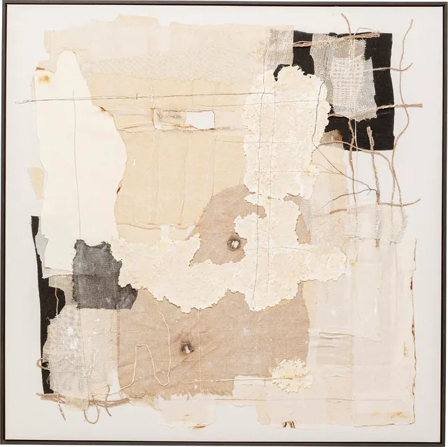 kare-design-leinwandbild-arty-collage-beige-120x120-cm image 1