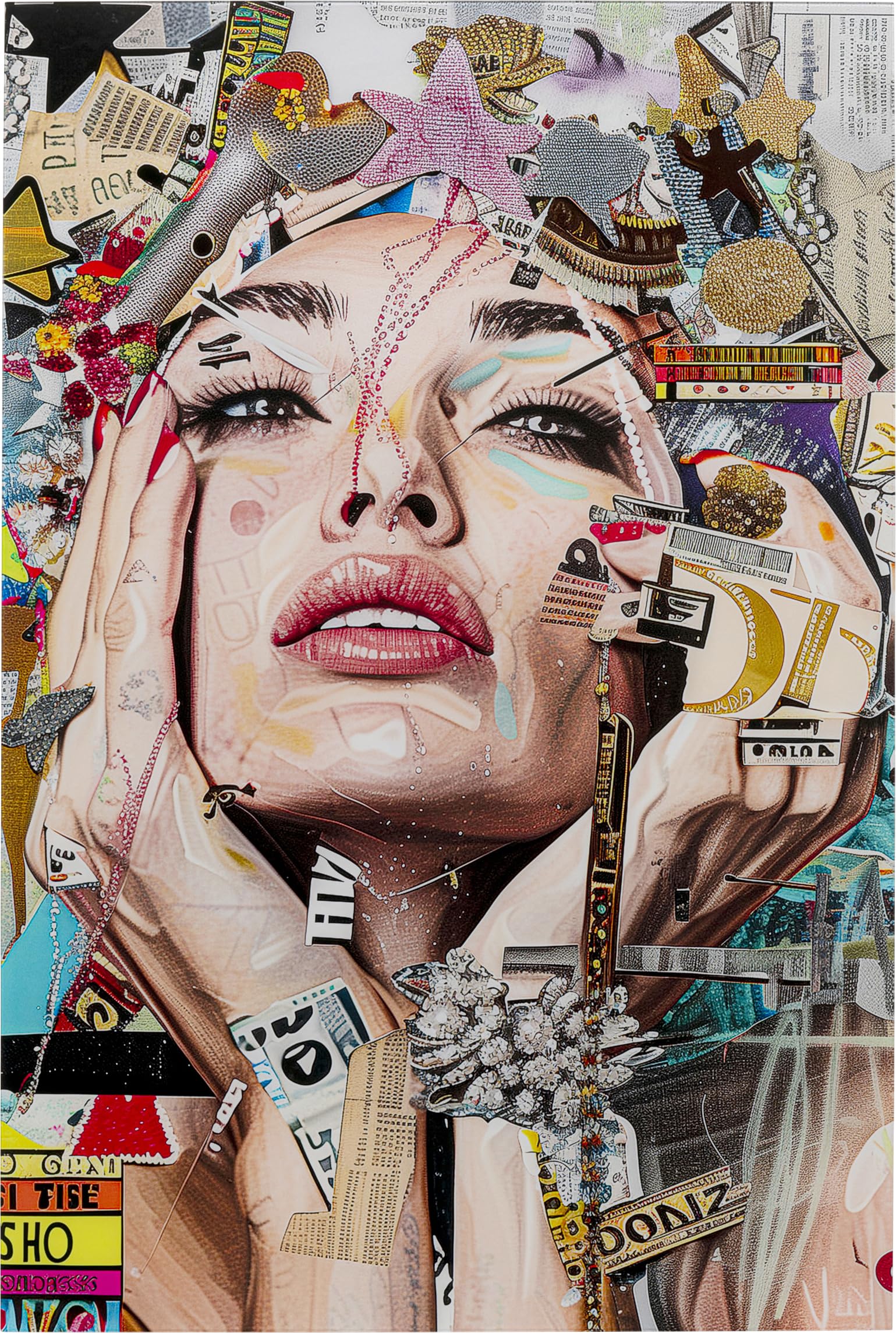 kare-design-glasbild-artsy-portrait-mehrfarbig-wandbild-80-x-120-cm-aus-esg-sich image 1