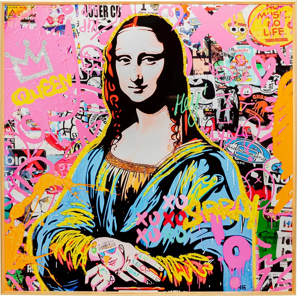 kare-design-la-viva-woman-leinwandbild-mehrfarbig-glas-100x100-cm image 1