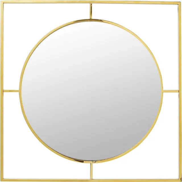 kare-design-spiegel-standford-gold-runder-wandspiegel-90-cm-mit-edelstahl-rahmen image 1