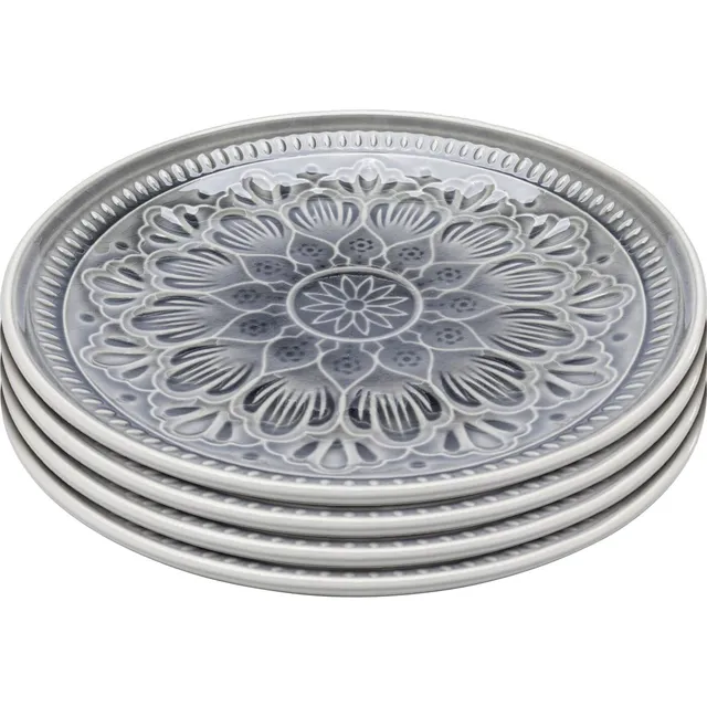 kare-design-teller-sicilia-mandala-grau-21-cm-keramik-steinzeug image 1