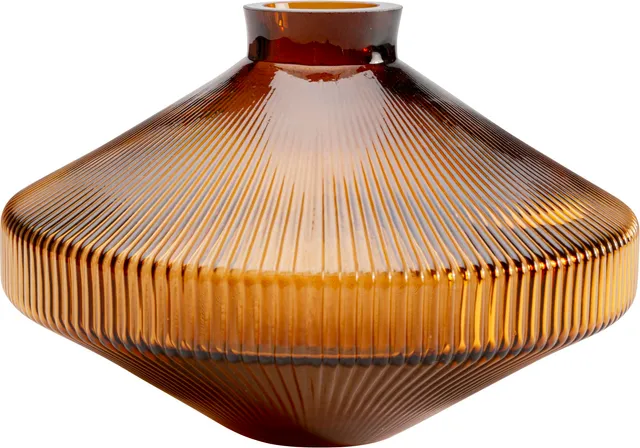 kare-design-vase-daphne-braun-blumenvase-aus-glas-h-he-24-cm-gemustert image 1