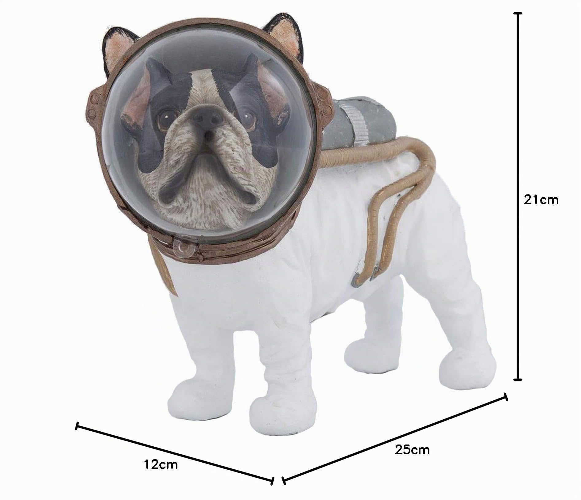 kare-design-space-dog-deko-figur-wei-schwarz-bulldogge-astronaut-21x25x12-cm image 7
