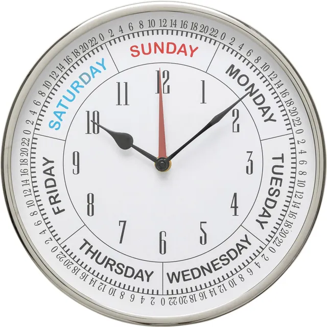 kare-design-barometer-wanduhr-silber-rund-30-cm image 1