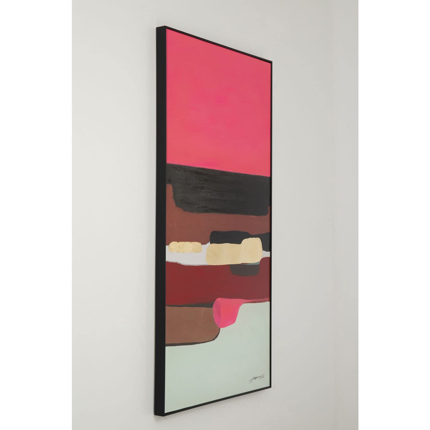 kare-design-gerahmtes-bild-abstract-shapes-pink-73x143cm-leinwandbild-abstrakt image 5